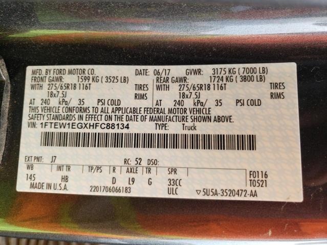 Photo 10 from auction – 2017 FORD F150 SUPER with VIN 1FTEW1EGXHFC88134