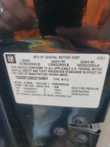 Photo 10 from auction – 2002 GMC ENVOY with VIN 1GKDS13S622194091