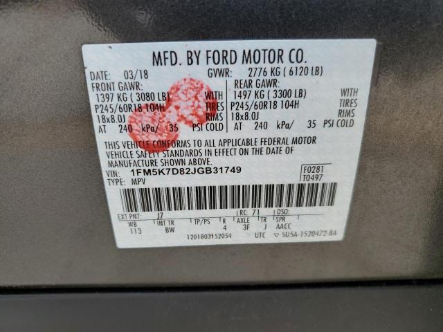 Photo 10 from auction – 2018 FORD EXPLORER X with VIN 1FM5K7D82JGB31749