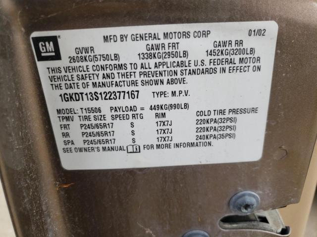 Photo 10 from auction – 2002 GMC ENVOY with VIN 1GKDT13S122377167