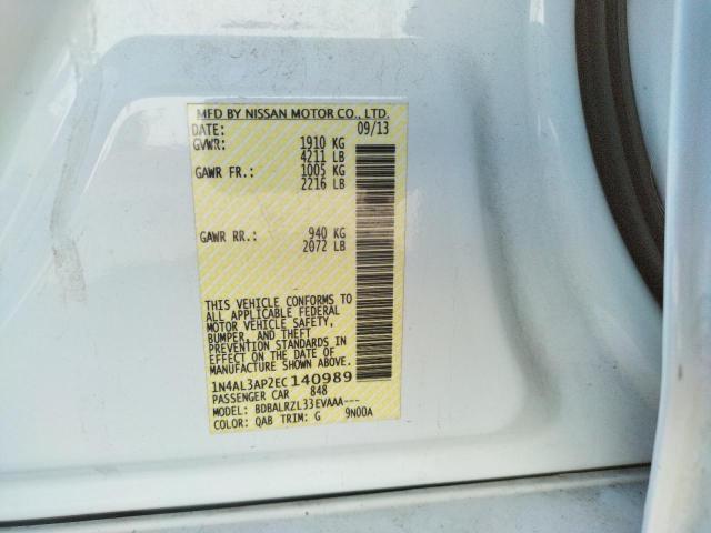 Photo 10 from auction – 2014 NISSAN ALTIMA 2.5 with VIN 1N4AL3AP2EC140989