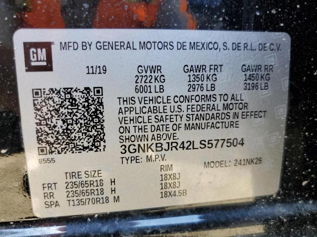 Photo 10 from auction – 2020 CHEVROLET BLAZER 3LT with VIN 3GNKBJR42LS577504
