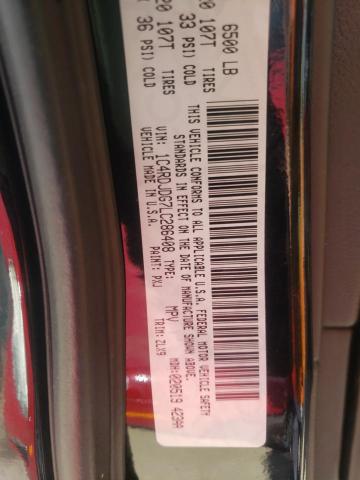 Photo 10 from auction – 2020 DODGE DURANGO GT with VIN 1C4RDJDG7LC286408