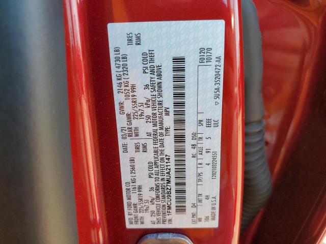 Photo 10 from auction – 2021 FORD ESCAPE SE with VIN 1FMCU9BZ7MUA21147