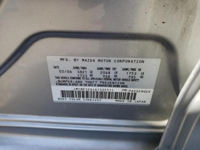 Photo 10 from auction – 2006 MAZDA 3 I with VIN JM1BK32G461505511