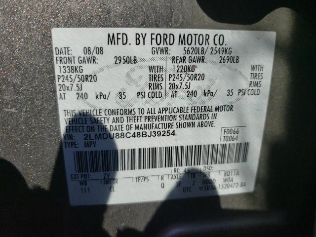 Photo 10 from auction – 2008 LINCOLN MKX with VIN 2LMDU88C48BJ39254