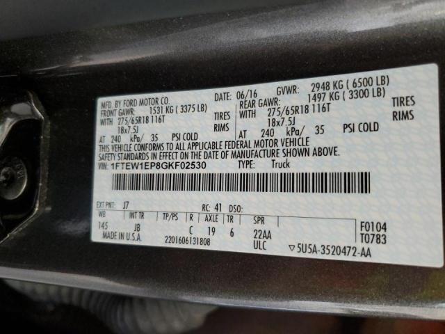 Photo 10 from auction – 2016 FORD F150 SUPER with VIN 1FTEW1EP8GKF02530