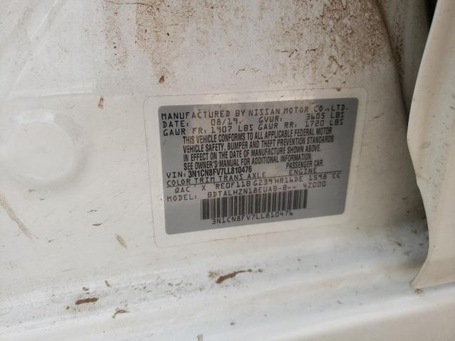 Photo 10 from auction – 2020 NISSAN VERSA SR with VIN 3N1CN8FV7LL810476