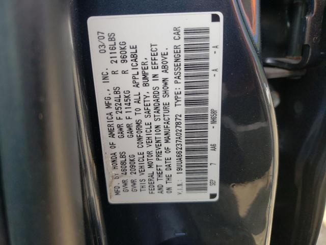 Photo 10 from auction – 2007 ACURA TL with VIN 19UUA66237A027872