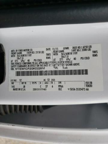 Photo 10 from auction – 2016 FORD F150 SUPER with VIN 1FTEW1CP2GKD22818