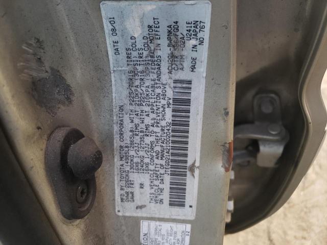 Photo 10 from auction – 2001 TOYOTA HIGHLANDER with VIN JTEGD21A210020432