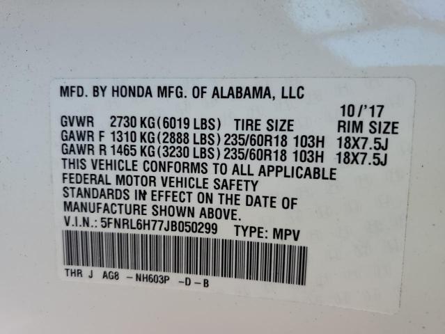 Photo 10 from auction – 2018 HONDA ODYSSEY EX with VIN 5FNRL6H77JB050299