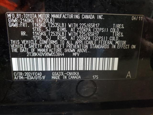 Photo 10 from auction – 2011 TOYOTA RAV4 with VIN 2T3BK4DV9BW053844