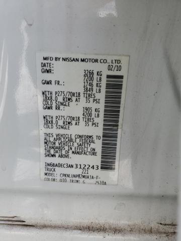 Photo 10 from auction – 2010 NISSAN TITAN XE with VIN 1N6BA0EC3AN312243