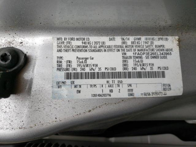 Photo 10 from auction – 2014 FORD FOCUS S with VIN 1FADP3E26EL343965