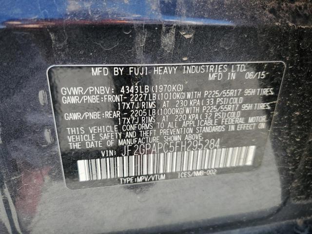Photo 10 from auction – 2015 SUBARU XV CROSSTR with VIN JF2GPAPC5FH295284