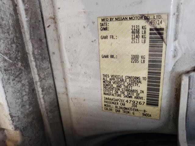 Photo 10 from auction – 2014 NISSAN MAXIMA S with VIN 1N4AA5AP2EC479267