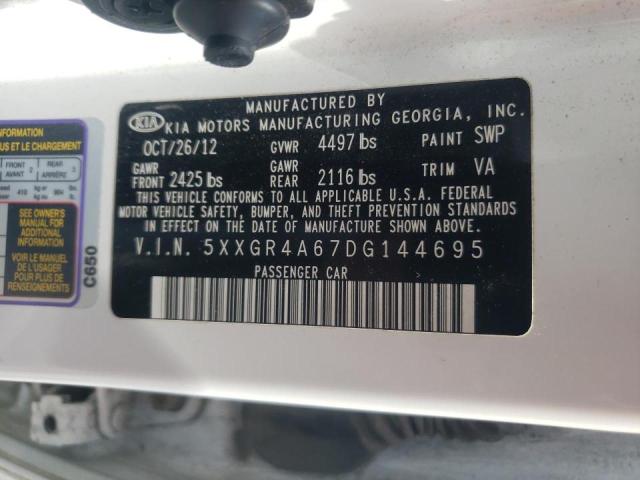 Photo 10 from auction – 2013 KIA OPTIMA with VIN 5XXGR4A67DG144695
