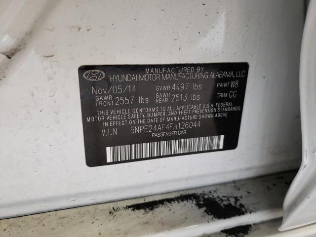 Photo 10 from auction – 2015 HYUNDAI SONATA SE with VIN 5NPE24AF4FH126044