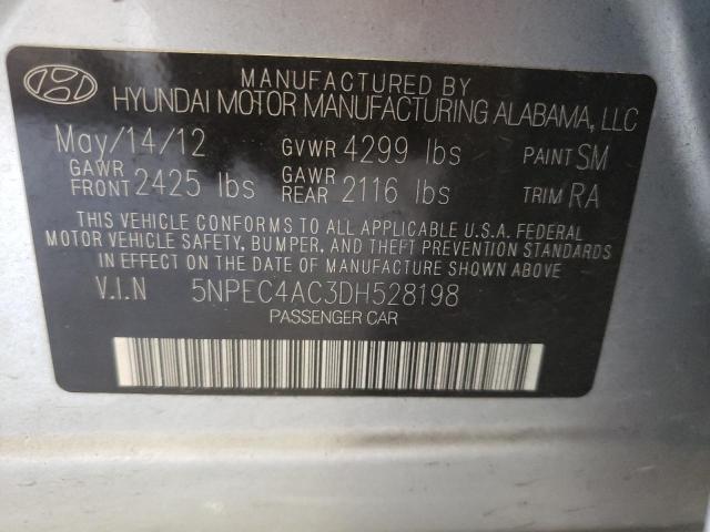 Photo 10 from auction – 2013 HYUNDAI SONATA SE with VIN 5NPEC4AC3DH528198