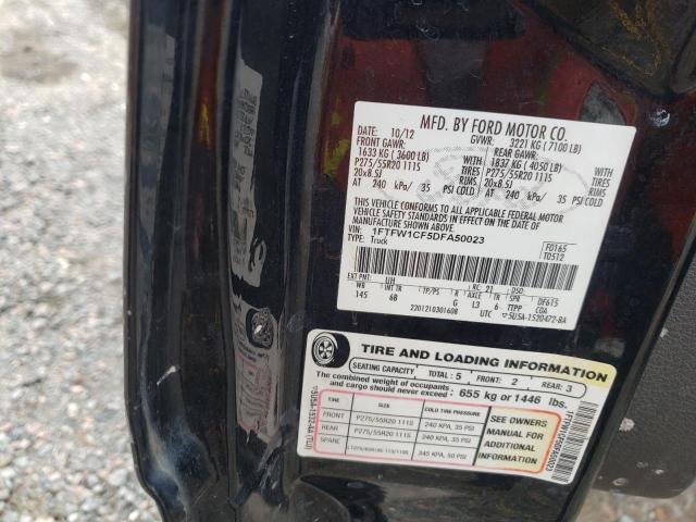 Photo 10 from auction – 2013 FORD F150 SUPER with VIN 1FTFW1CF5DFA50023