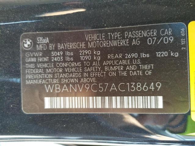 Photo 10 from auction – 2010 BMW 535 XI with VIN WBANV9C57AC138649