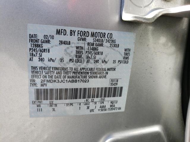 Photo 10 from auction – 2010 FORD EDGE SEL with VIN 2FMDK3JC1ABB17023