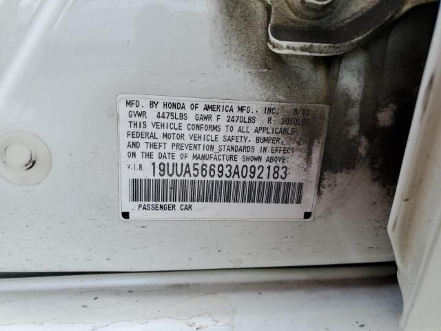 Photo 10 from auction – 2003 ACURA 3.2TL with VIN 19UUA56693A092183