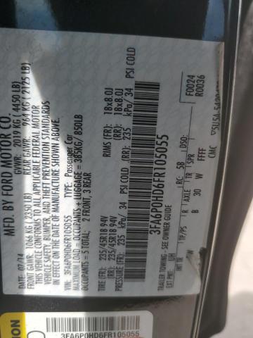Photo 10 from auction – 2015 FORD FUSION SE with VIN 3FA6P0HD6FR105055
