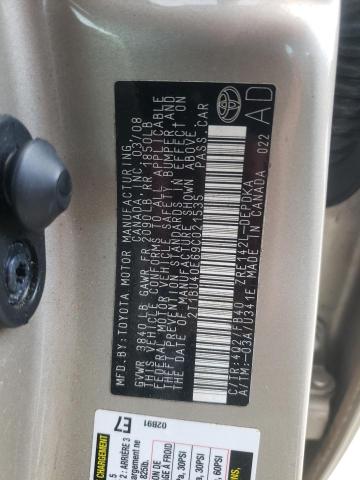 Photo 10 from auction – 2009 TOYOTA COROLLA BA with VIN 2T1BU40E69C021535