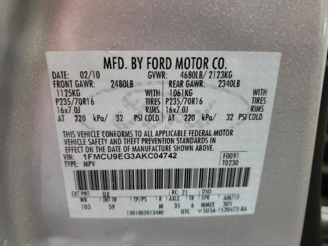 Photo 10 from auction – 2010 FORD ESCAPE LIM with VIN 1FMCU9EG3AKC04742