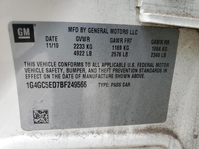 Photo 10 from auction – 2011 BUICK LACROSSE C with VIN 1G4GC5ED7BF249566