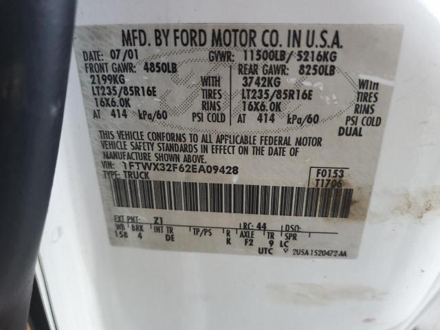 Photo 10 from auction – 2002 FORD F350 SUPER with VIN 1FTWX32F62EA09428