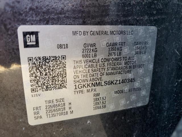 Photo 9 from auction – 2019 GMC ACADIA SLT with VIN 1GKKNMLS6KZ140345
