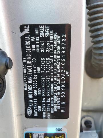 Photo 10 from auction – 2012 KIA SORENTO with VIN 5XYKUDA24CG198732