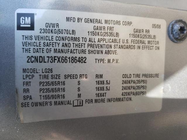 Photo 10 from auction – 2006 CHEVROLET EQUINOX LT with VIN 2CNDL73FX66186482