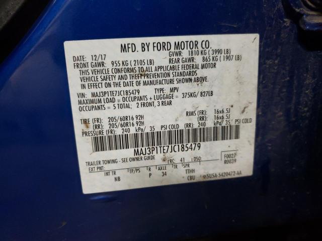 Photo 10 from auction – 2018 FORD ECOSPORT S with VIN MAJ3P1TE7JC185479