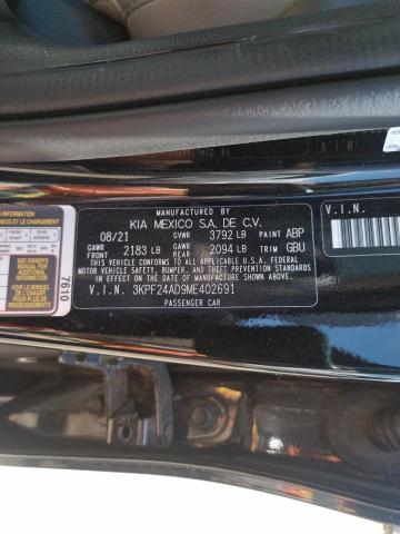Photo 10 from auction – 2021 KIA FORTE FE with VIN 3KPF24AD9ME402691