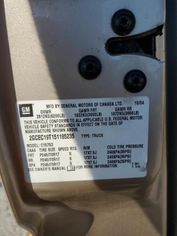 Photo 10 from auction – 2005 CHEVROLET SILVERADO with VIN 2GCEC19T151185235
