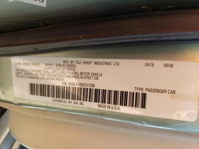 Photo 10 from auction – 2009 SUBARU LEGACY 2.5 with VIN 4S3BL616597217036