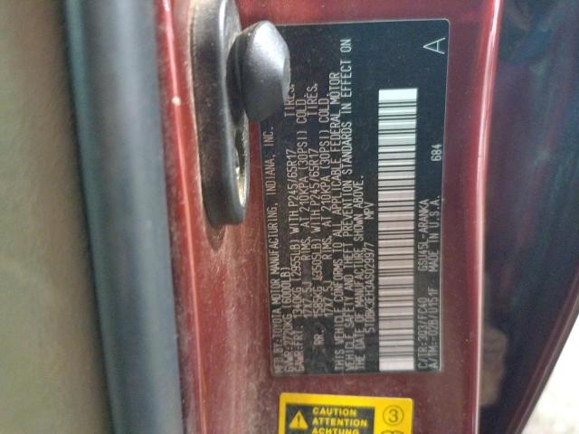 صورة رقم 10 من المزاد - 2010 TOYOTA HIGHLANDER مع VIN 5TDBK3EH3AS029977
