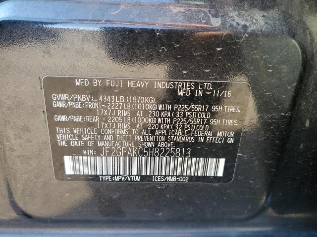 Photo 10 from auction – 2017 SUBARU CROSSTREK with VIN JF2GPAKC5H8225813