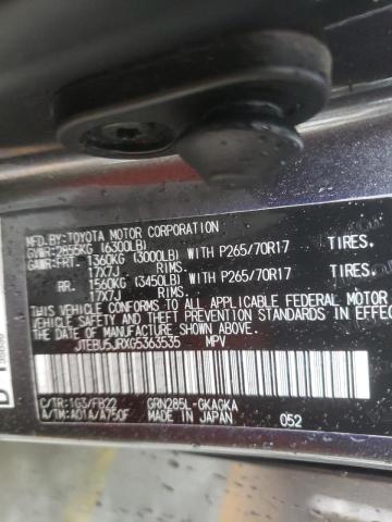 Photo 10 from auction – 2016 TOYOTA 4RUNNER SR with VIN JTEBU5JRXG5363535