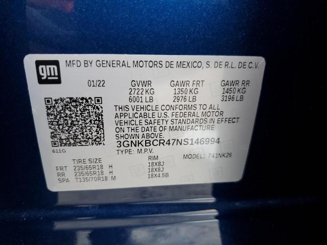 Photo 10 from auction – 2022 CHEVROLET BLAZER 2LT with VIN 3GNKBCR47NS146994