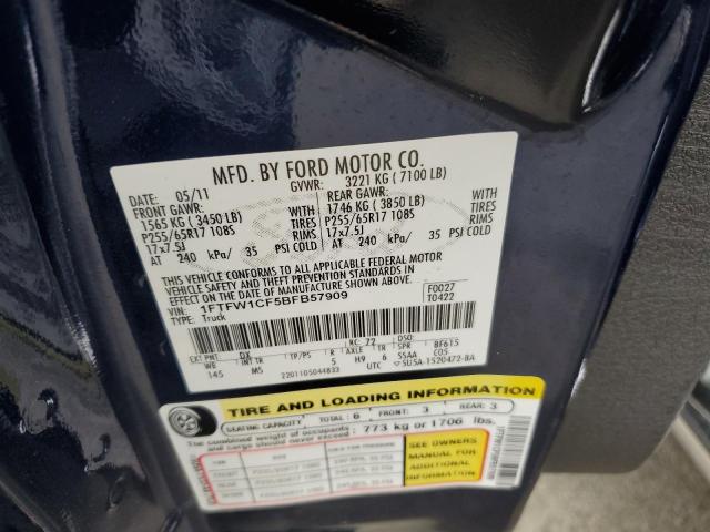 Photo 10 from auction – 2011 FORD F-150 with VIN 1FTFW1CF5BFB57909