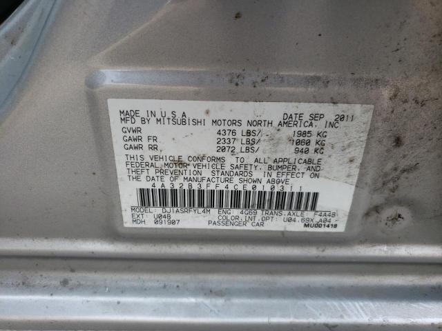 Photo 10 from auction – 2012 MITSUBISHI GALANT ES with VIN 4A32B3FF4CE010311