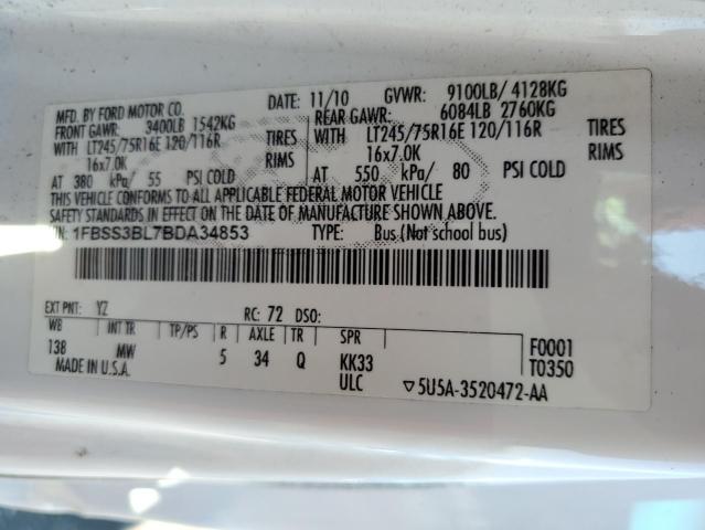 Photo 10 from auction – 2011 FORD ECONOLINE with VIN 1FBSS3BL7BDA34853