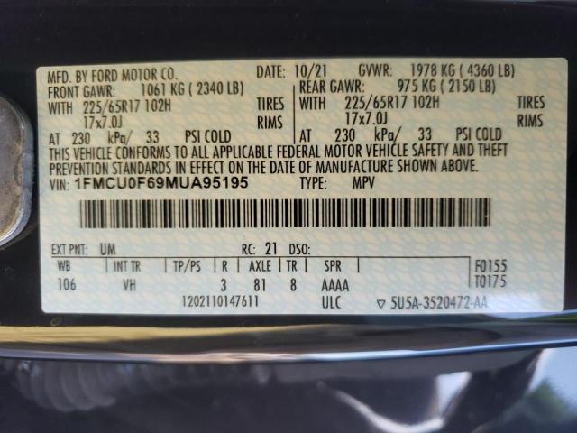 Photo 10 from auction – 2021 FORD ESCAPE S with VIN 1FMCU0F69MUA95195