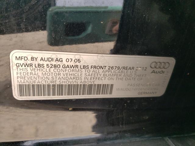 Photo 10 from auction – 2006 AUDI A6 3.2 QUA with VIN WAUDG74F06N043086