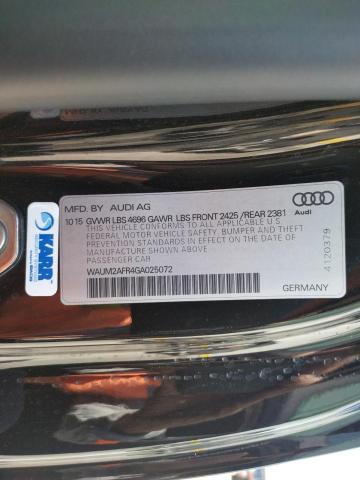 Photo 10 from auction – 2016 AUDI A5 PREMIUM with VIN WAUM2AFR4GA025072